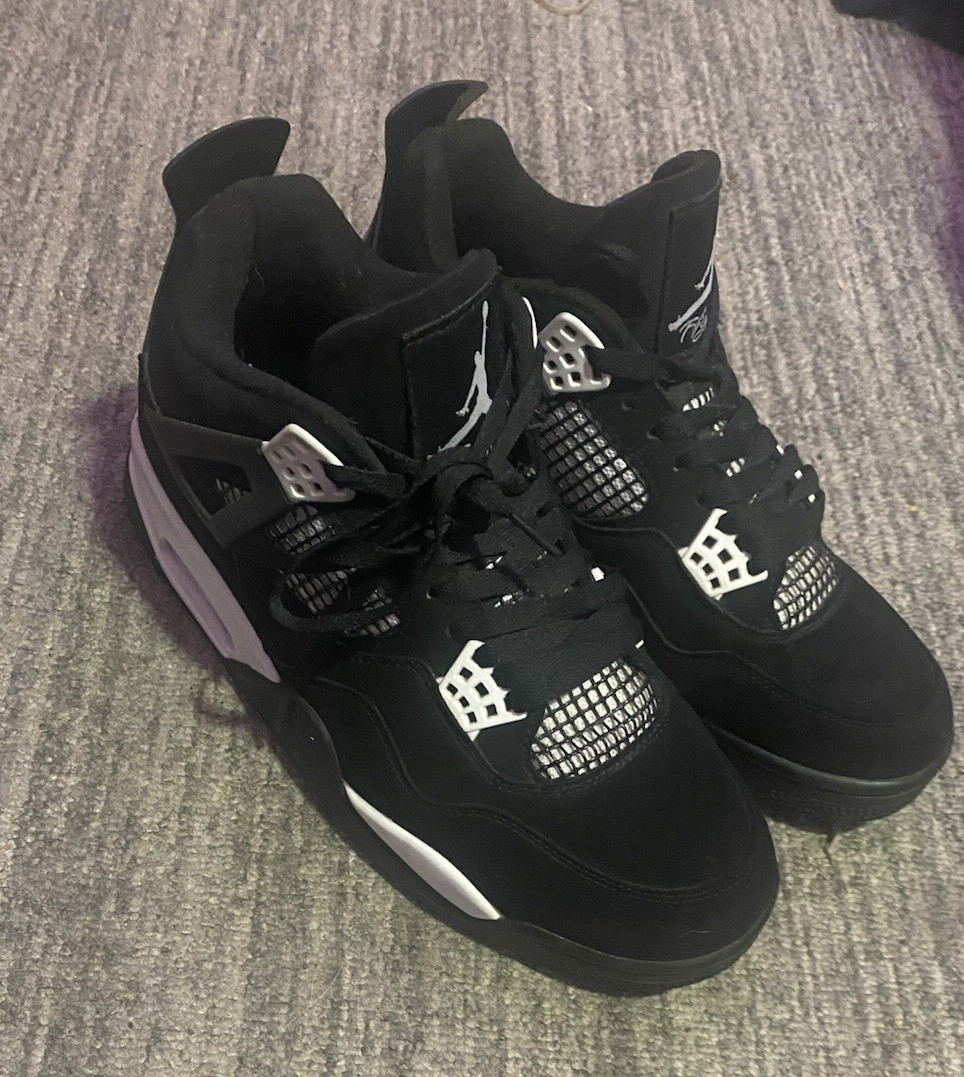 Jordan Air Jordan 4 Black/White Men’s Mid-Top Lace-Up Basketball Sneakers