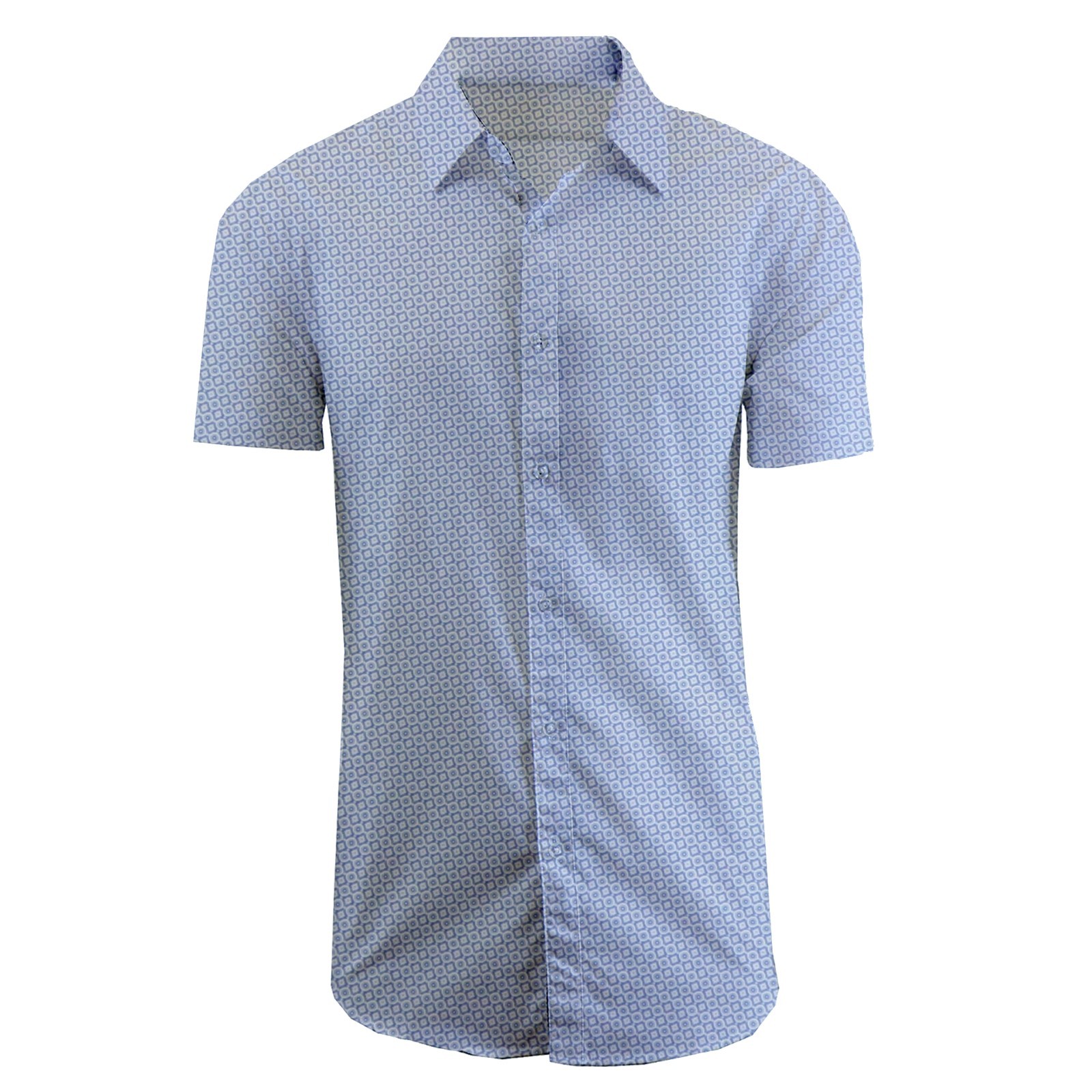 Mens Short Sleeve Stretch Printed Performance Dress Shirts (S-2XL) New Free Ship