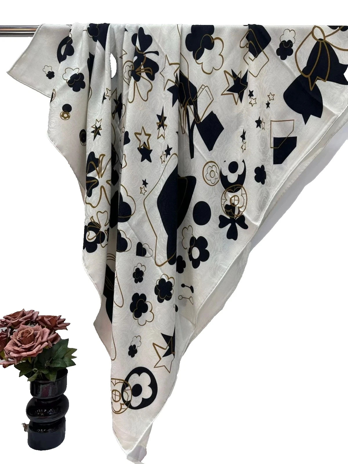 51″x51″Simple Style Print70shmere30%Silk Jacquard Thin Scarf130x130cm5124