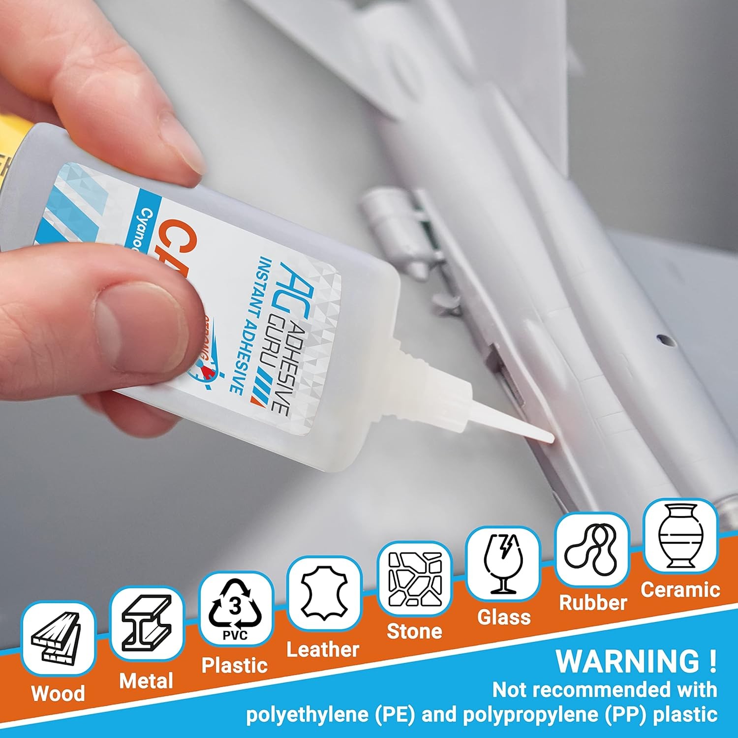 Adhesive Guru CA Glue with Activator (1.7 oz 1 Pack, & Kit