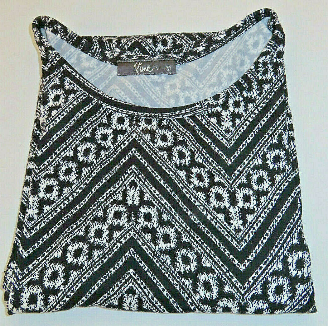 Pinc Women’s Black White Patternity Mynihility Patterns Mini Skirt Blouse Size S
