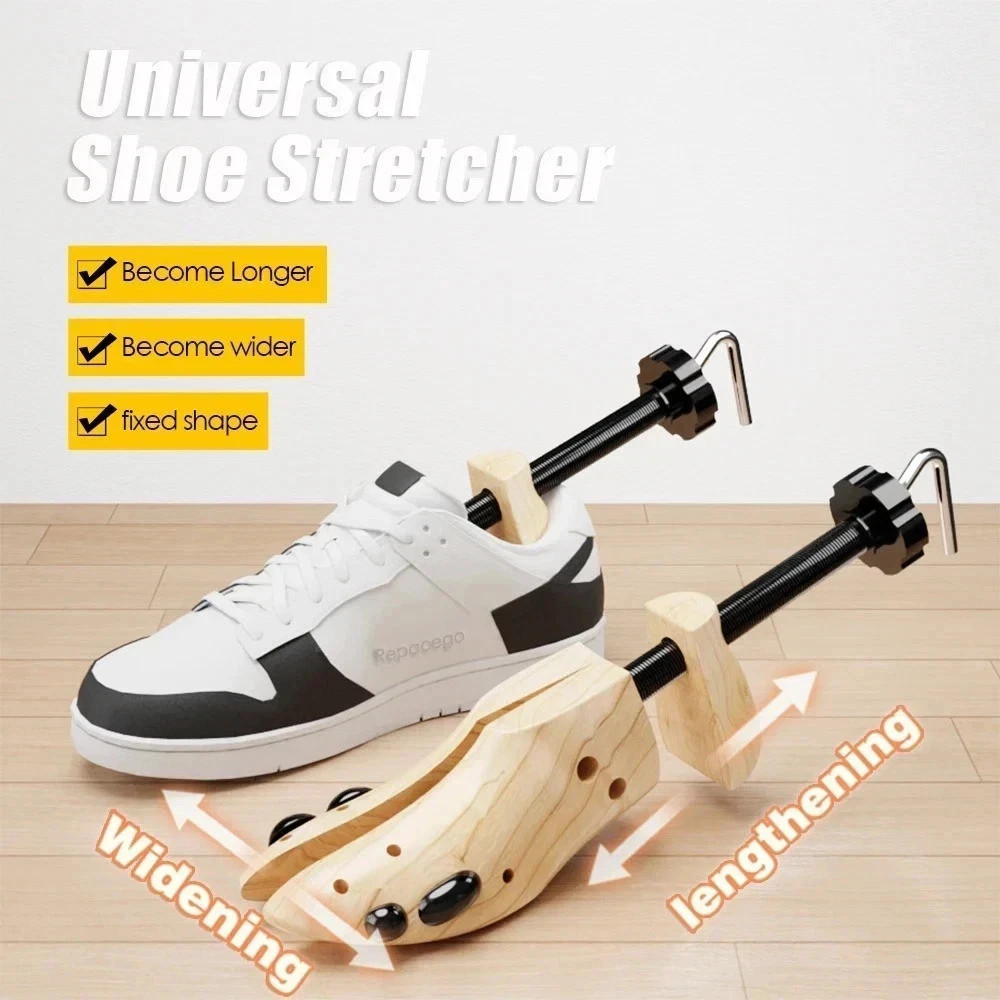 2-Way Wooden Shoe Stretcher Adjustable Width Length Expander Men Women Boots US