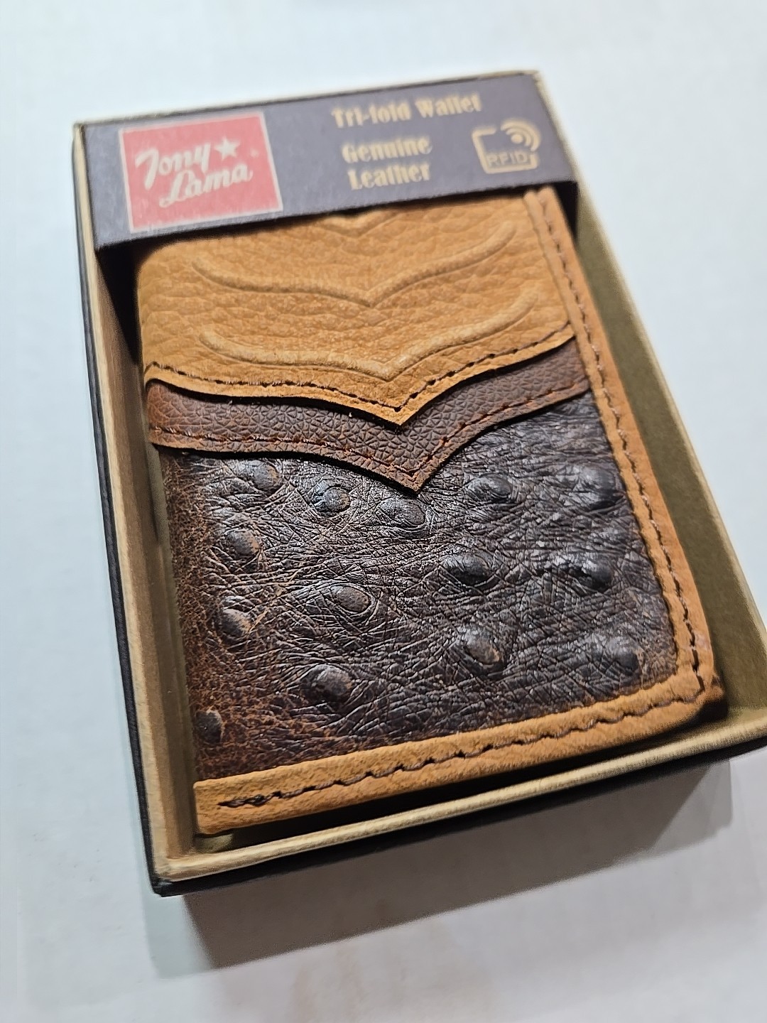 Tony Lama Men’s Bi-fold RFID Wallet, New In Box