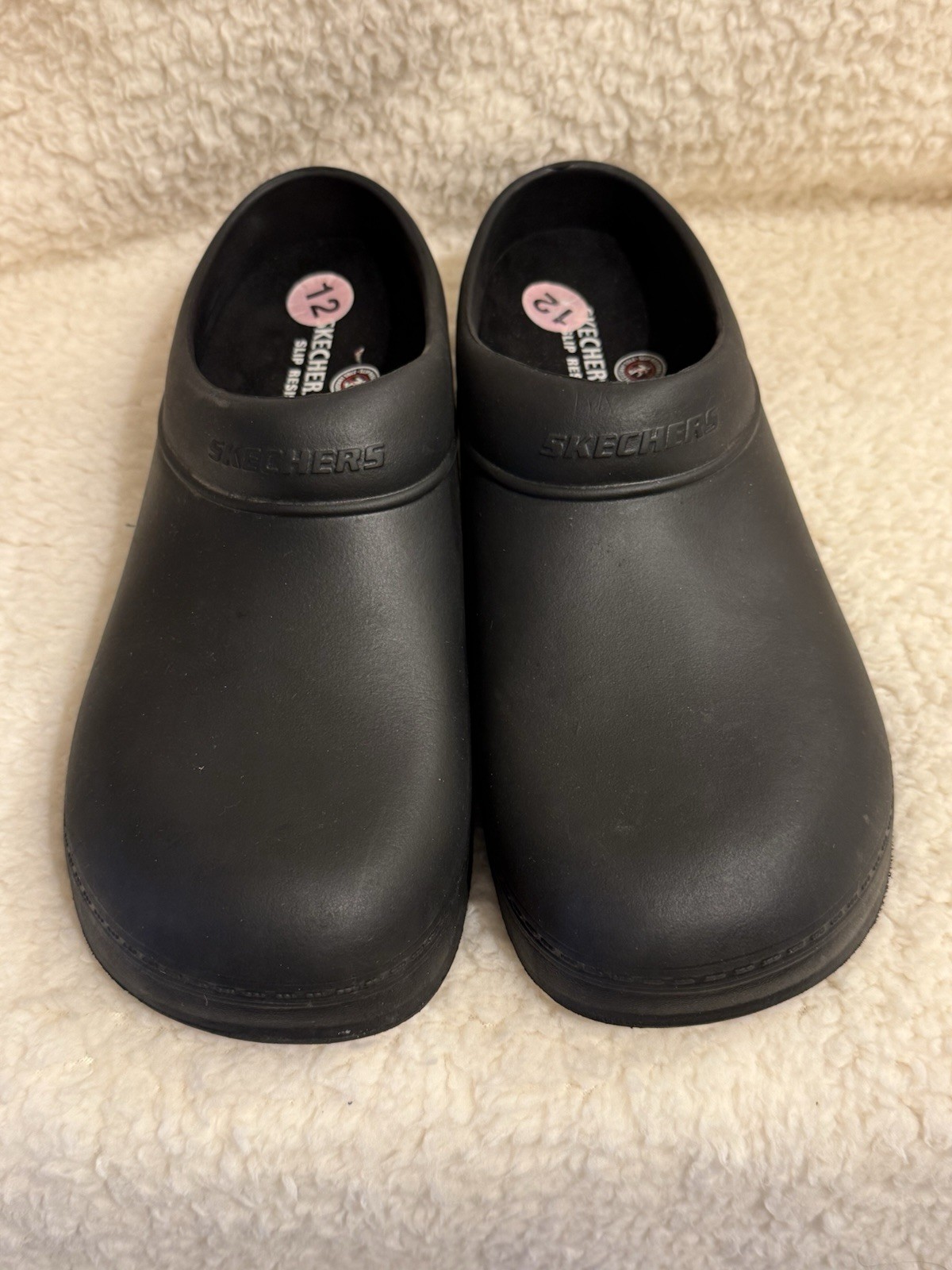 Men’s Sketcher’s Work Slip Resistance Size 12 Black Slip-on Used