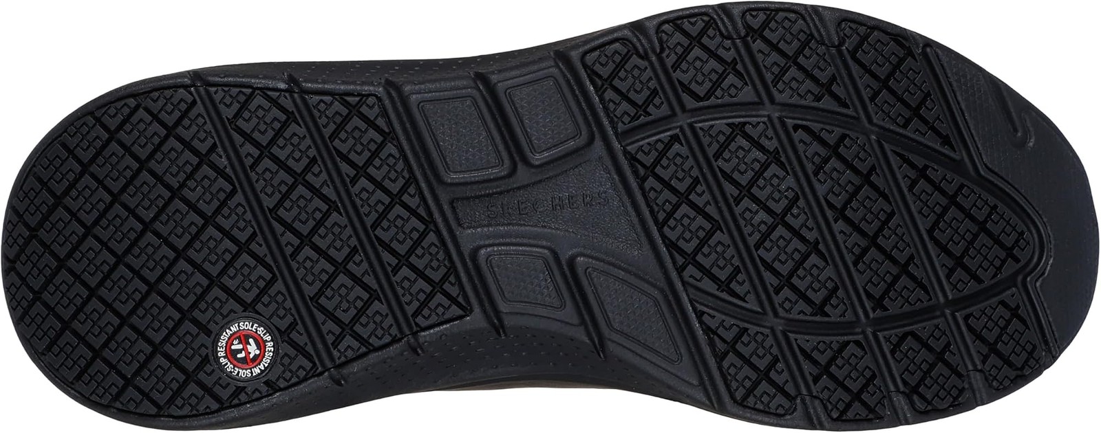 Skechers Womens Arch-fit 2.0 Slip Resitant Black Leather – Black – 6
