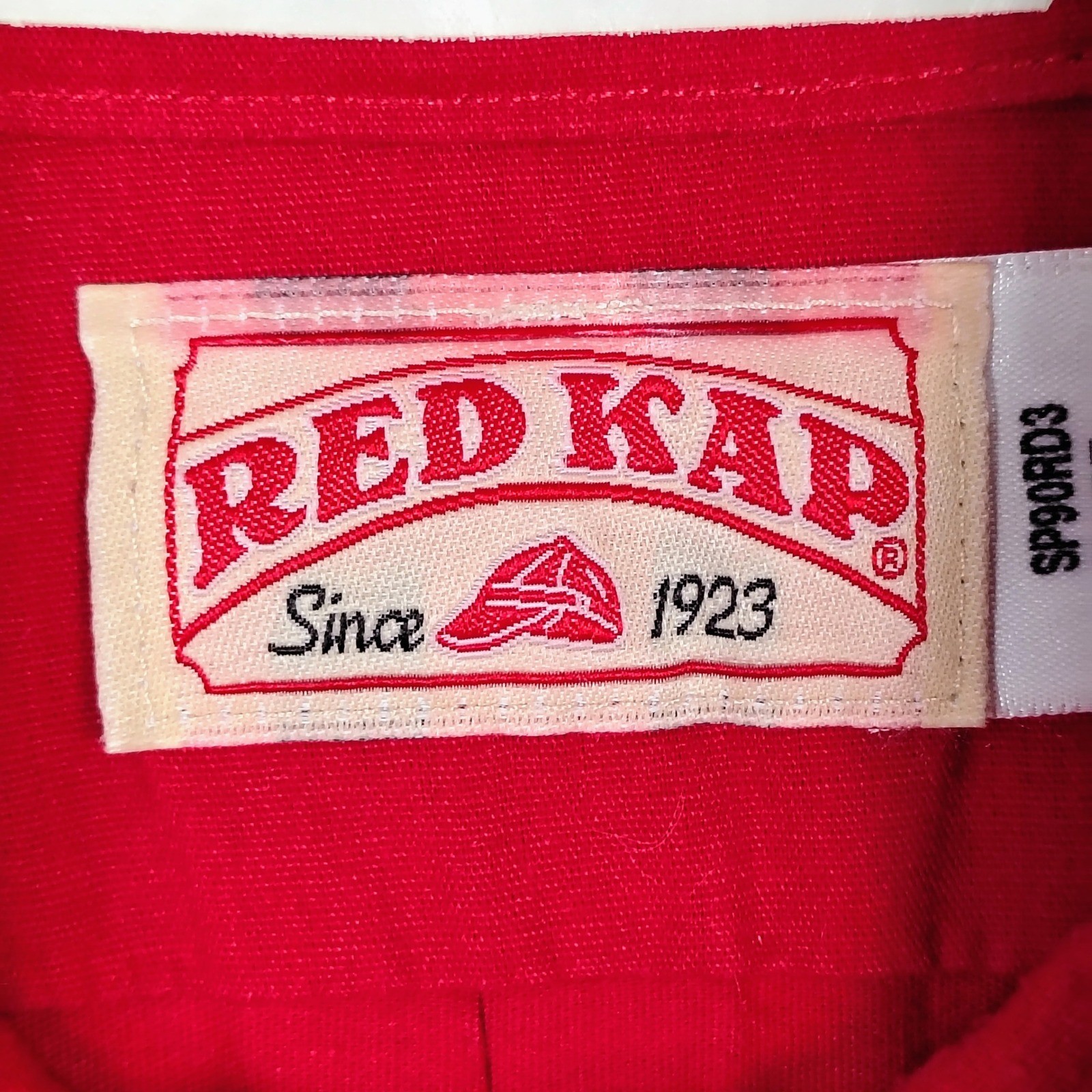 Red Kap Cummins Embroidered Work Shirt Mens Large Red Long Sleeve Button Down