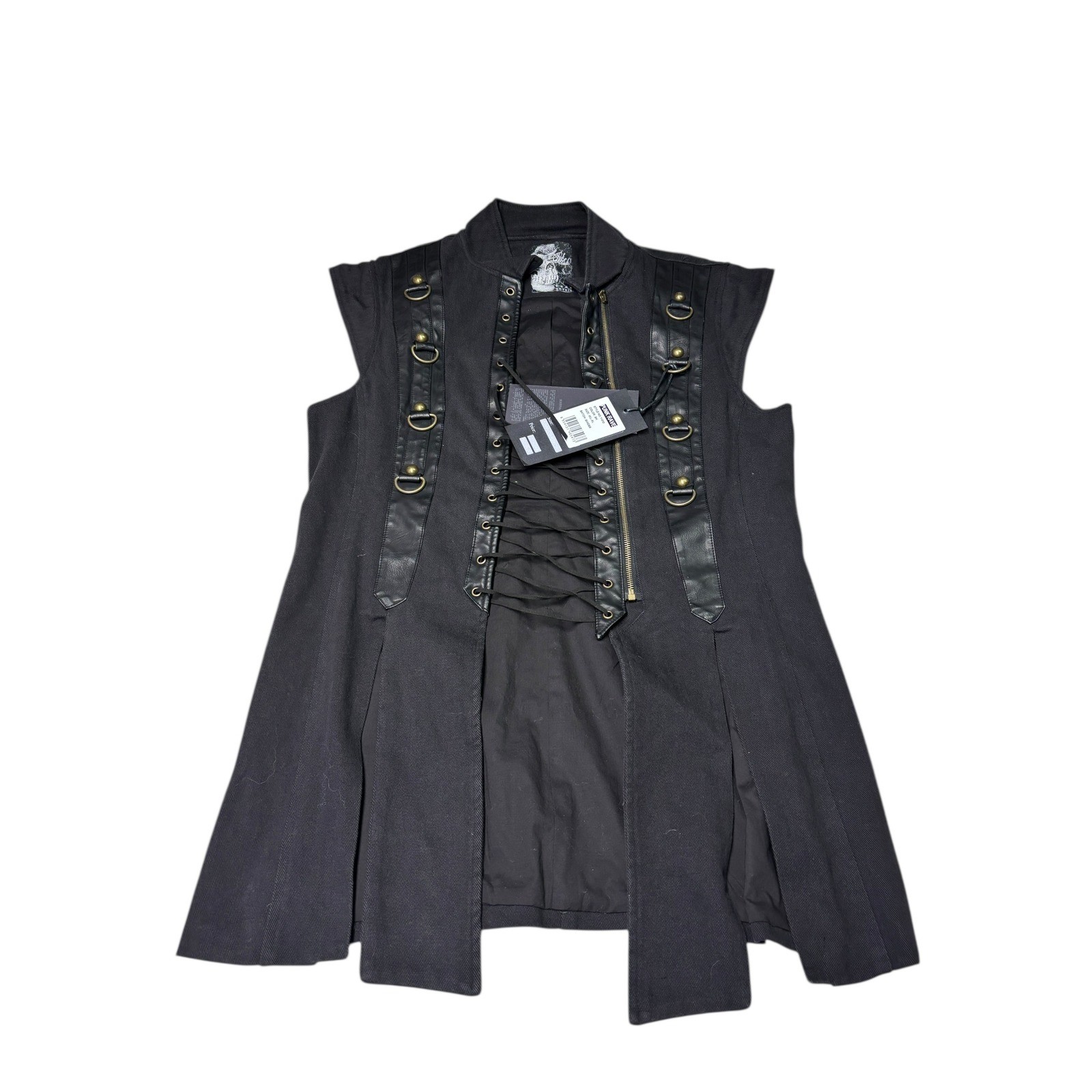 NWT Punk Rave Men Black Gothic Vest Jacket Style M L XL Y810