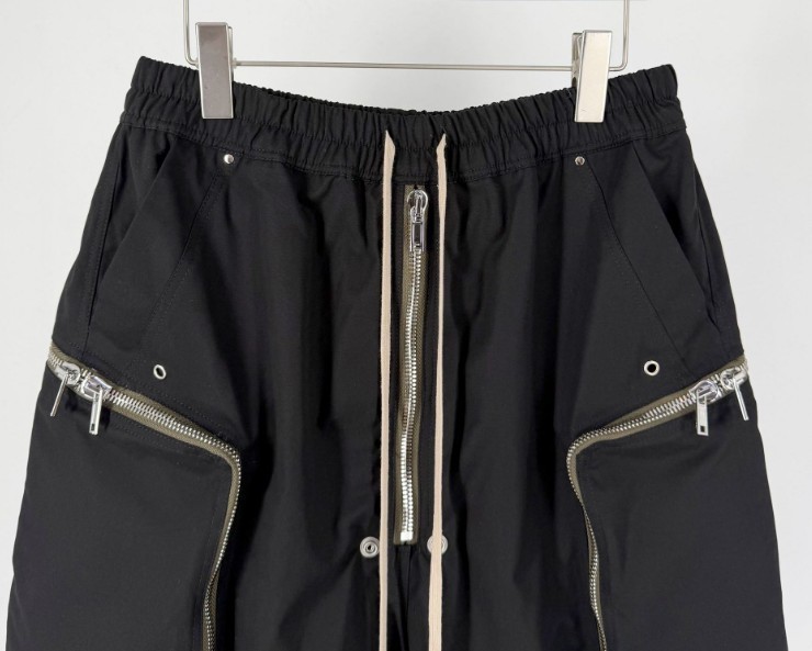2026 New Drkshdw Dark Large Pocket Zipper Elastic Waist Shorts Wide Leg Pants