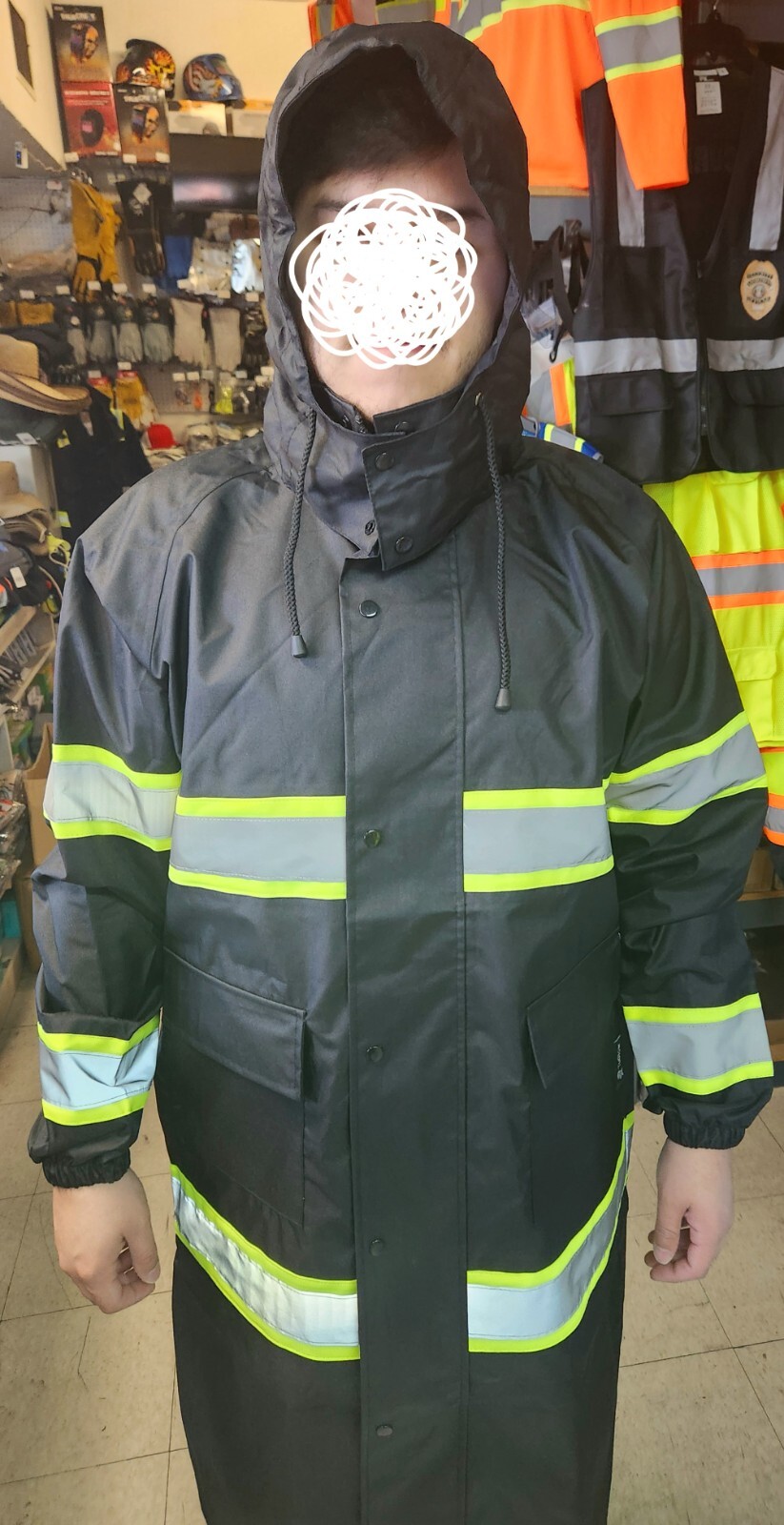 Safety Class 3 Rain Coat/JACKET/ High Visibility Reflective