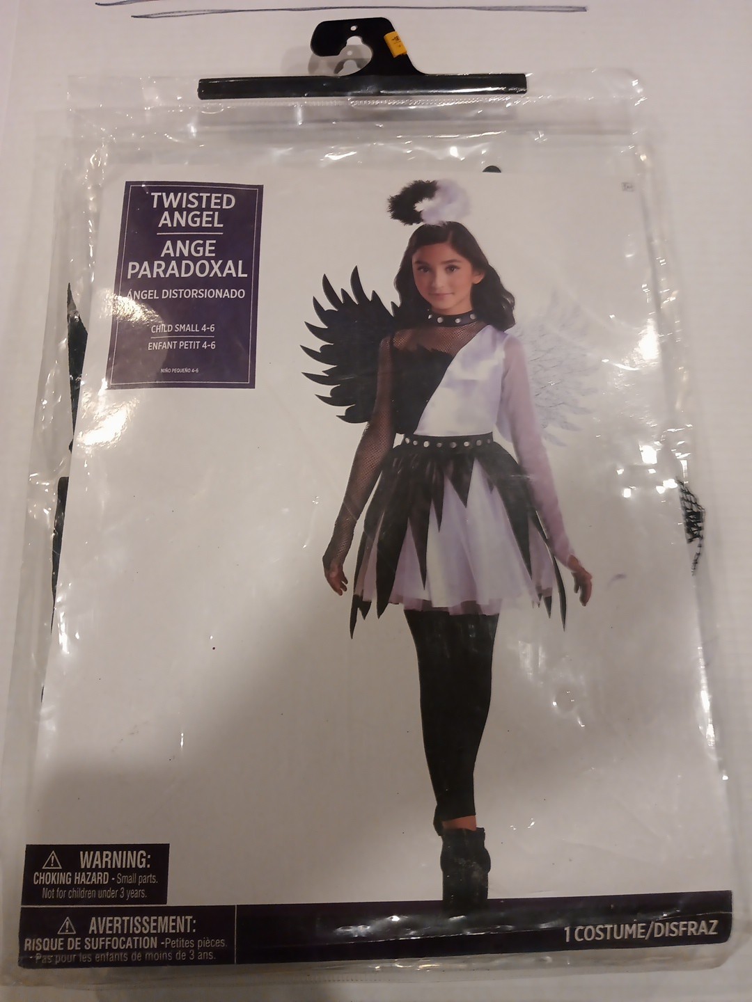 Twisted Angel Costume – Girls, Small (4-6) – Stylish Black & White Outfit Perfec
