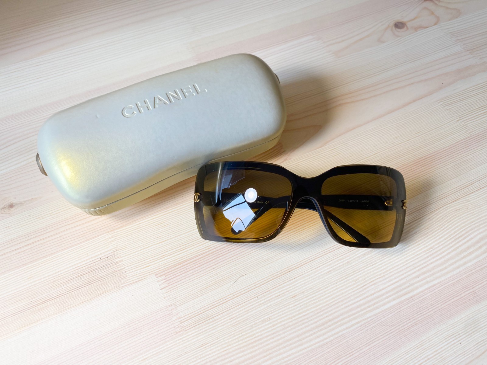Chanel Large Brown Orange Sunglasses Gradient Lenses Y2K