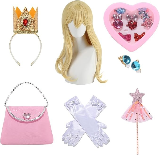 Princess Costume for Girls Dress up Holiday Costumes for Kids with Accessories