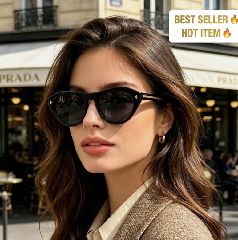 Prada Women’s SPR B15 Sunglasses – Black/Grey