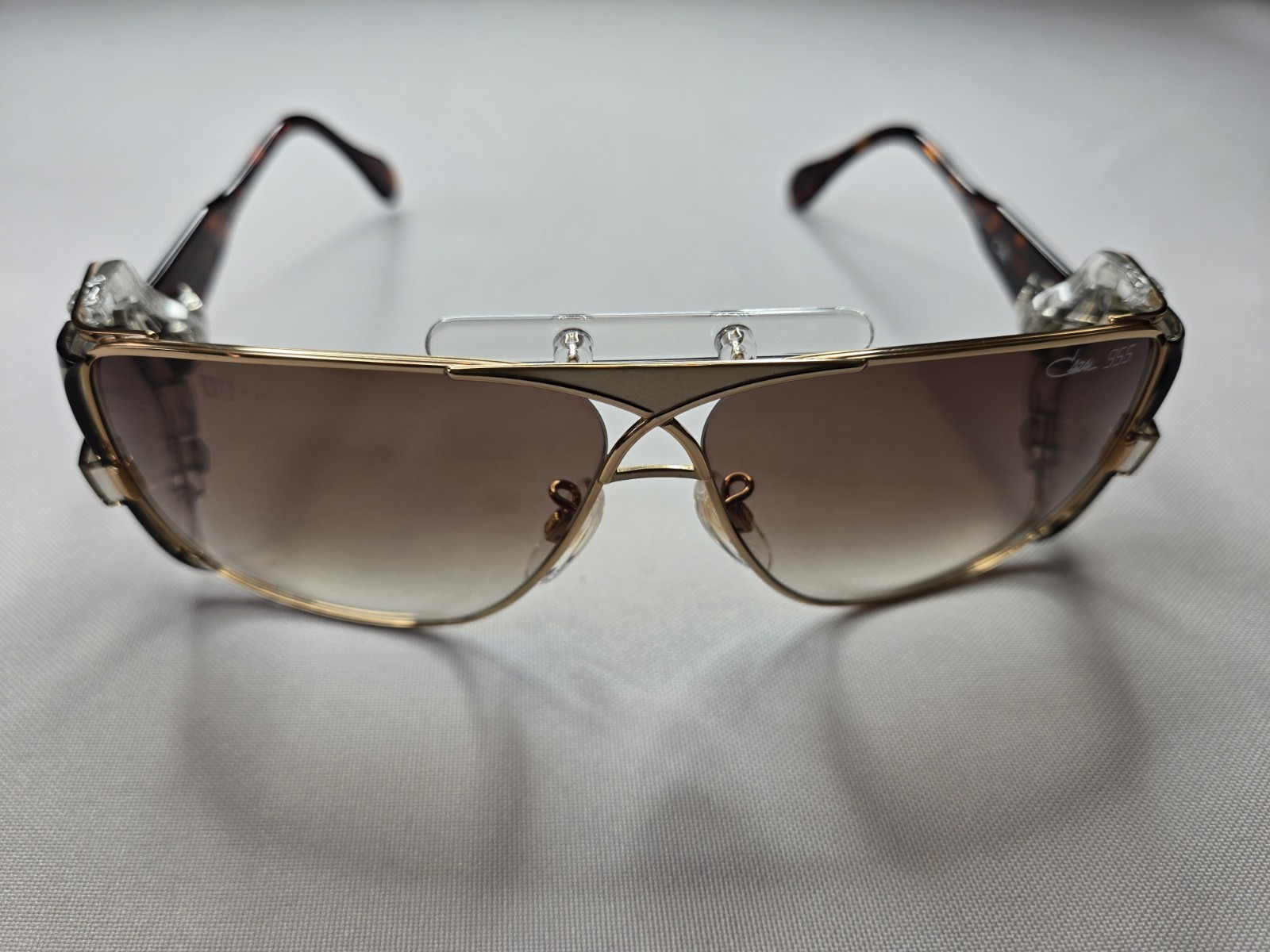 CAZAL MOD 955 COL 097 ICONIC VINTAGE GOLD HAVANA SHIELD SUNGLASS MADE IN GERMANY