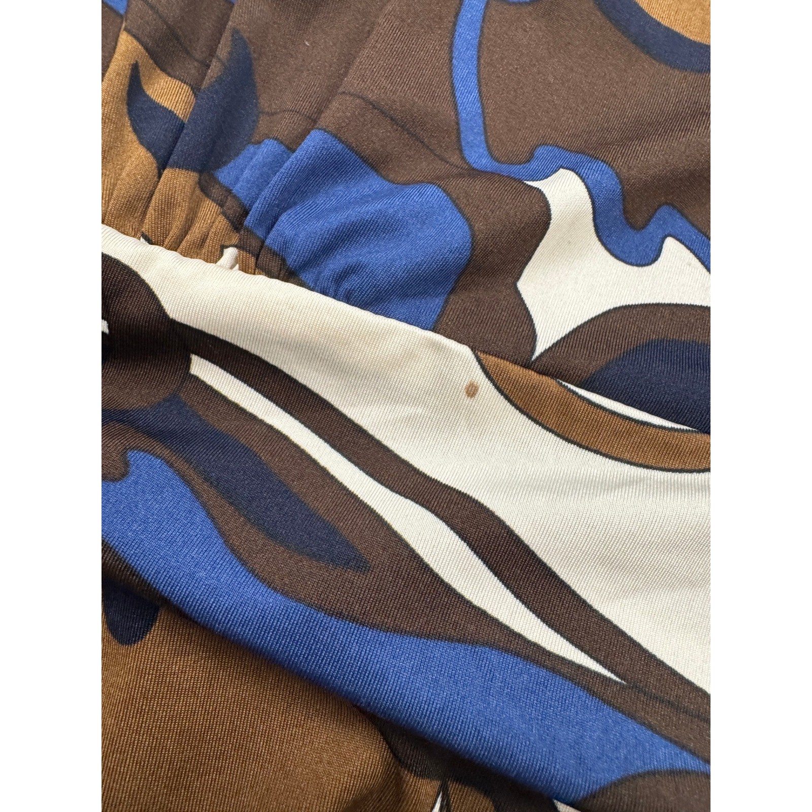 INC International Concepts Brown Blue Floral Halter Handkerchief Maxi Dress L