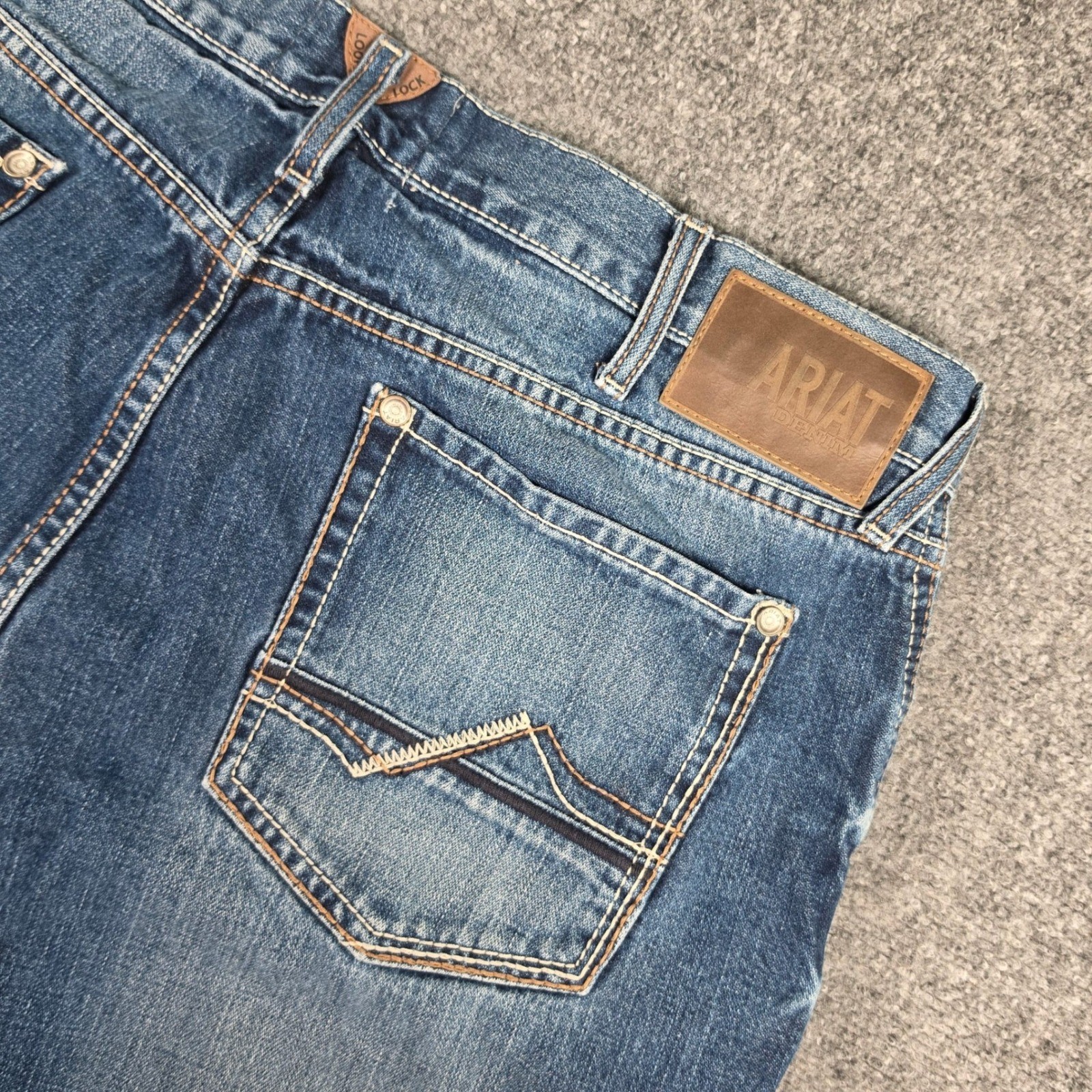 Ariat M2 Cole Jeans Mens 38×32 Blue Relaxed Boot Cut Bayshore Denim 10021850