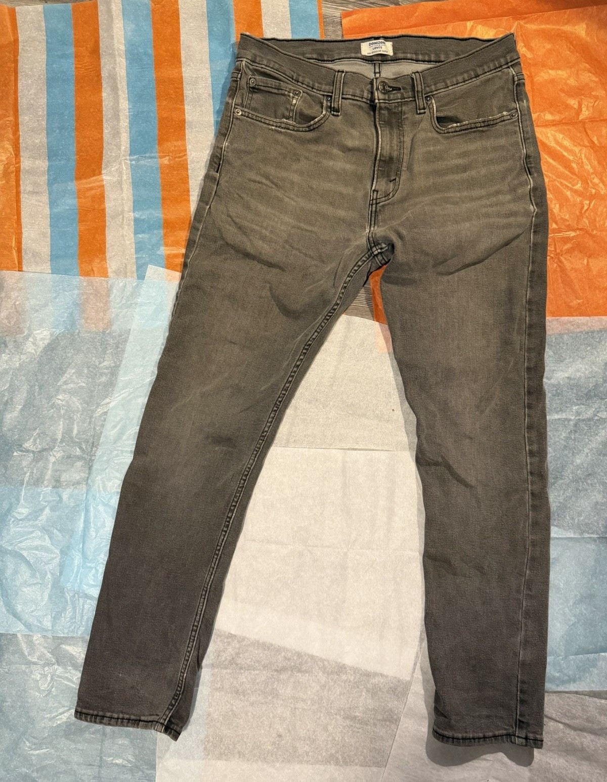 Denizen from Levi’s Boys 208 Regular Taper Gray Dark Wash Denim Jeans