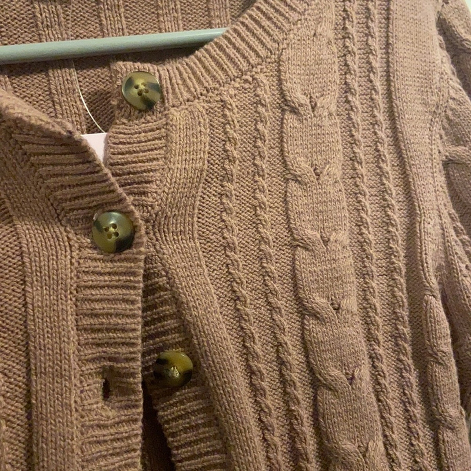 Mauve cardigan / button up shirt.