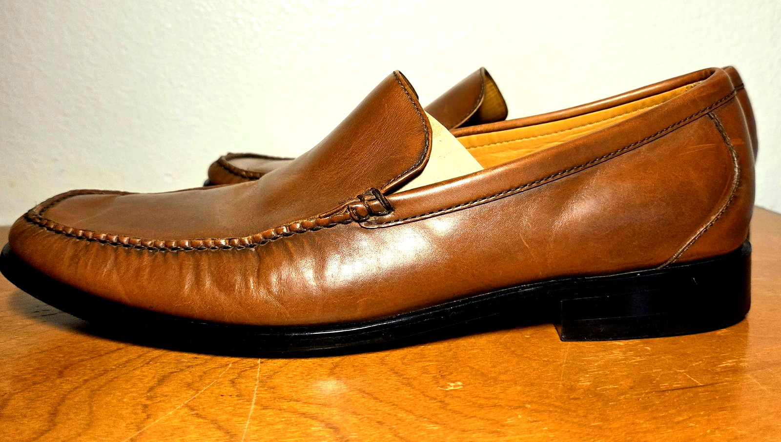 Men’s Cole Haan Moc Toe Slip On Loafers Shoes 10½ M Cognac Brown Leather C05195