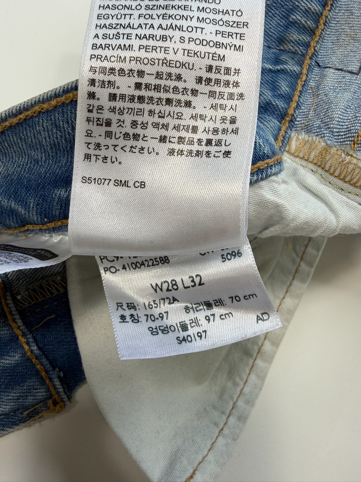 Levi’s Premium 501 High Rise Button Fly Straight Leg Jeans Sz 28×32 Light Wash