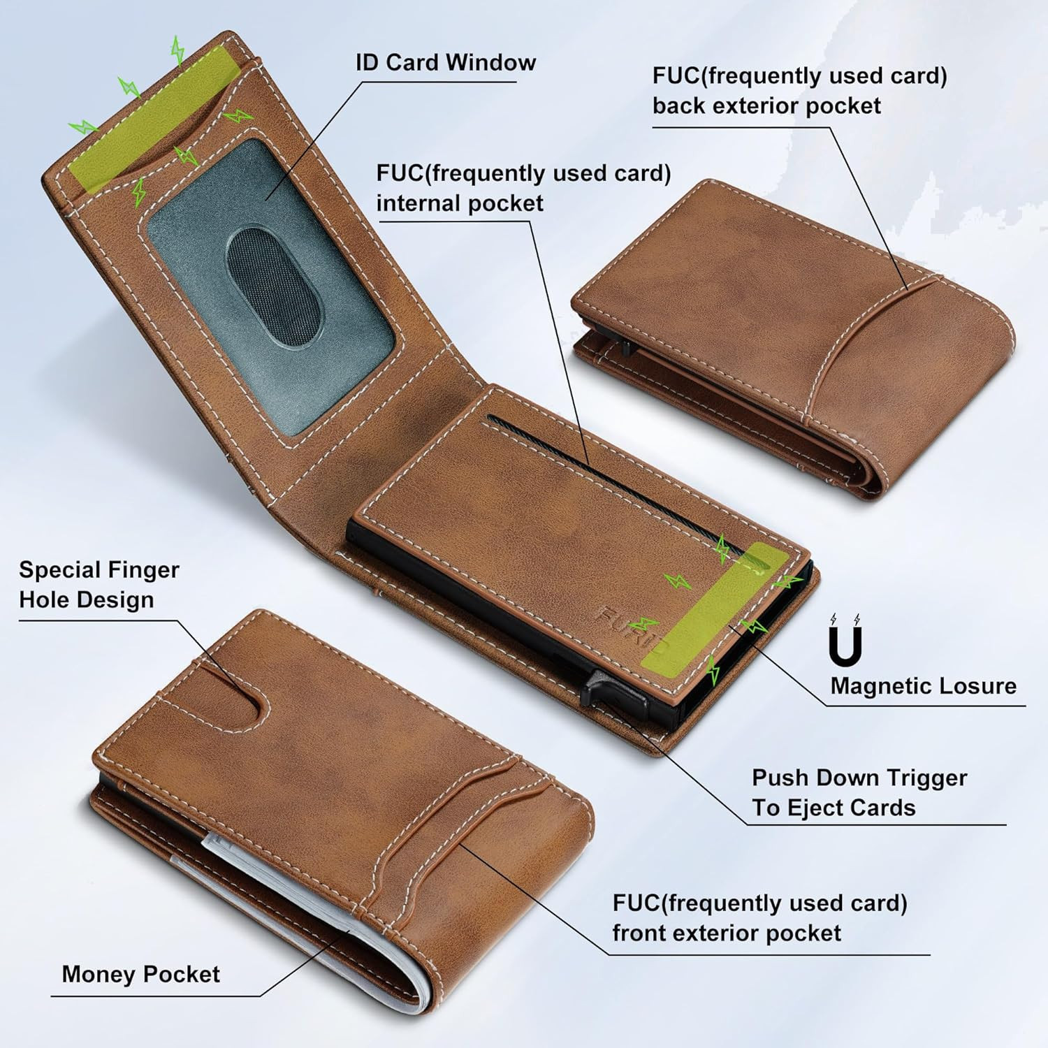 Card Wallet for Men Slim: Smart Rfid Minimalist Front Pocket Pop up Wallet with