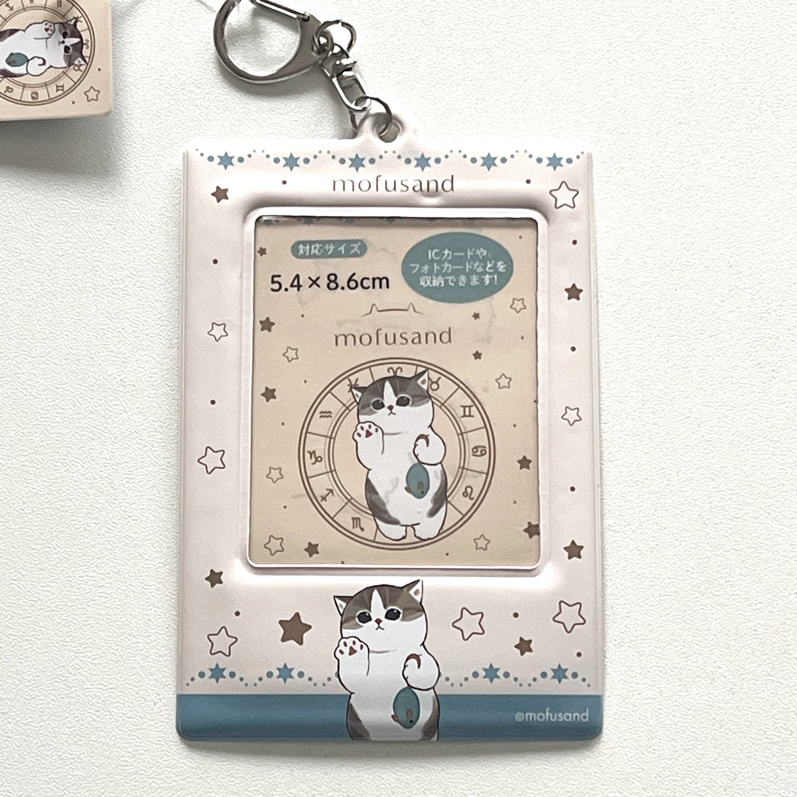 Mofusand Cat Photo Card Holder Keychain ID Case