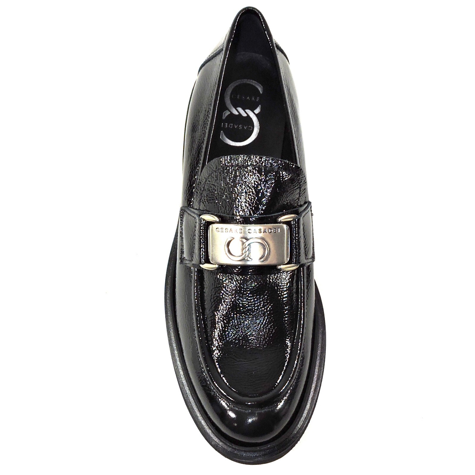 CASADEI 🇮🇹 WOMEN’S BLACK SOFT PATENT LEATHER COMFORT LOAFERS