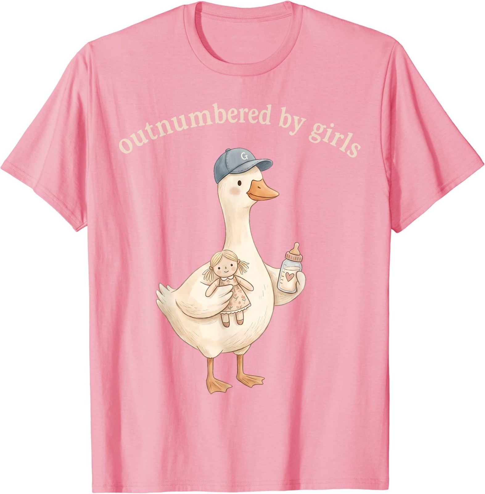 Outnumbered By Girls Funny Dad Goose Family Life T-Shirt