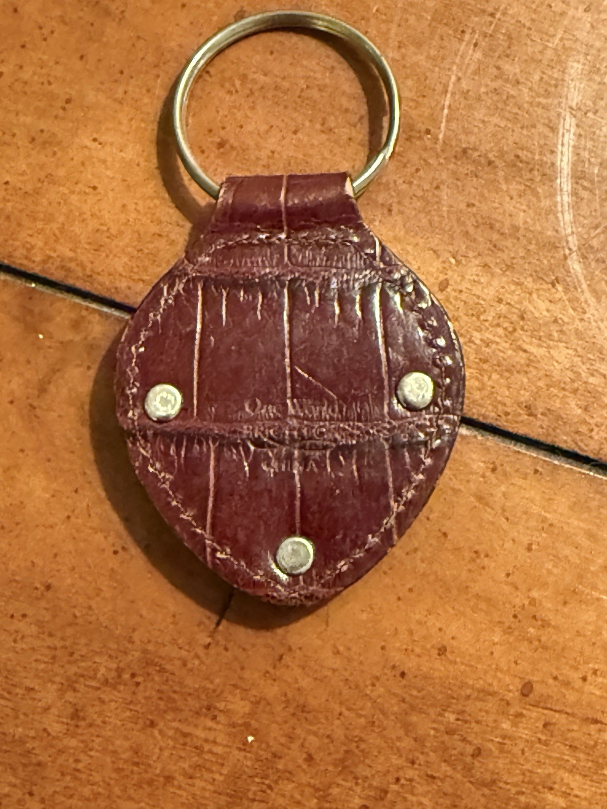 One World by Brighton Photo Key Ring Brown Leather with Silver Heart