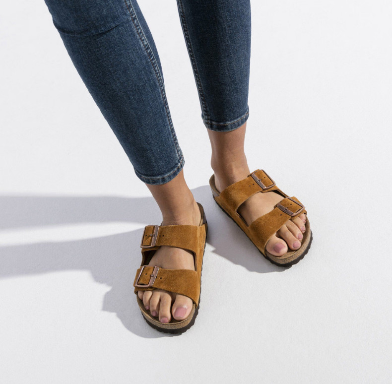 Birkenstock Arizona Soft Footbed Suede Leather Sandals Taupe/Mocha/Black/Mink