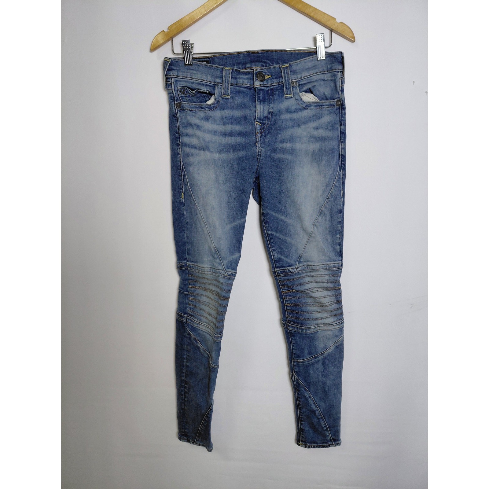True Religion Halle Mid Rise Super Skinny Jeans Blue Mid (10-12 in) Size 29