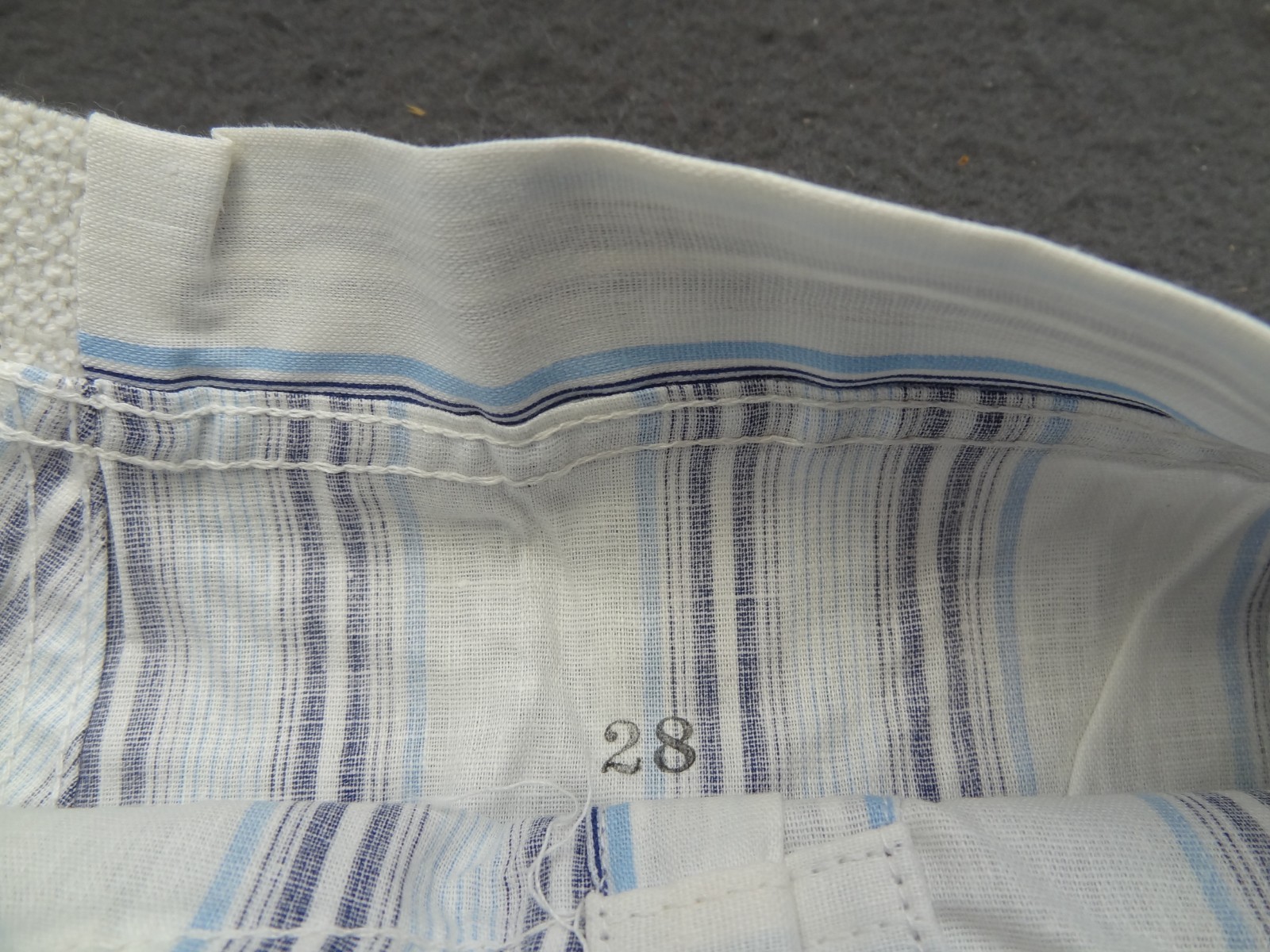 NEW Gripper Snap 28 Yoke Front Striped Boxer Short VTG 50s 60s Athletic Vat Dyed