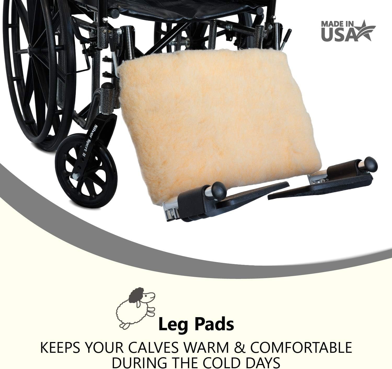 Faux Synthetic Sheepskin Wheelchair Leg Pad Foot Protectant