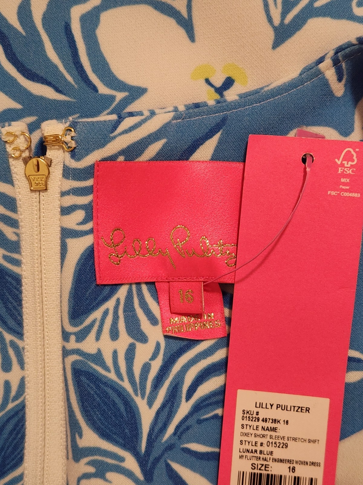 🆕️ 💙SIZE 16 HTF Lilly Pulitzer💙 – Dixey Short Sleeve Stretch Shift Dress
