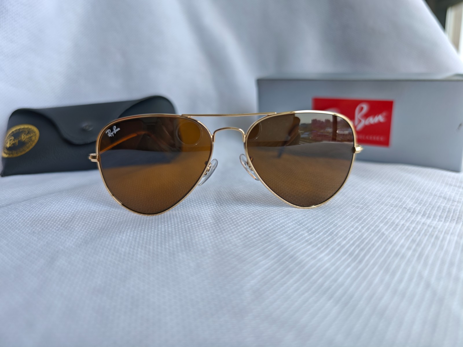 Ray Ban Aviator RB3025 Sunglasses 58mm Brown Lens/Gold Frame