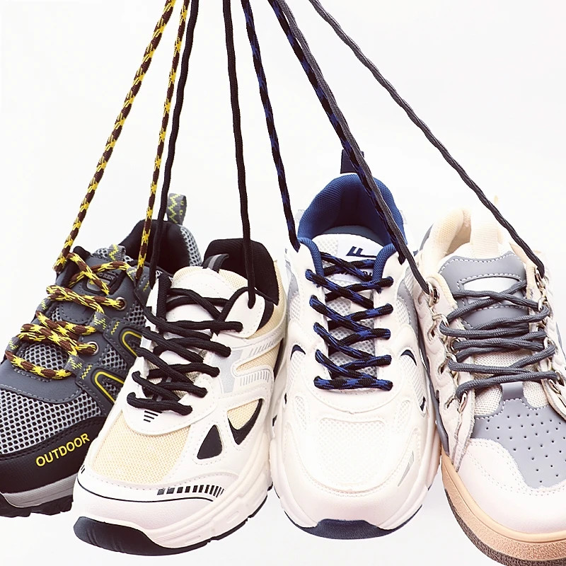 New Round Shoelaces Double Spherical Cross Woven Durable Sports Shoe Laces Outdo