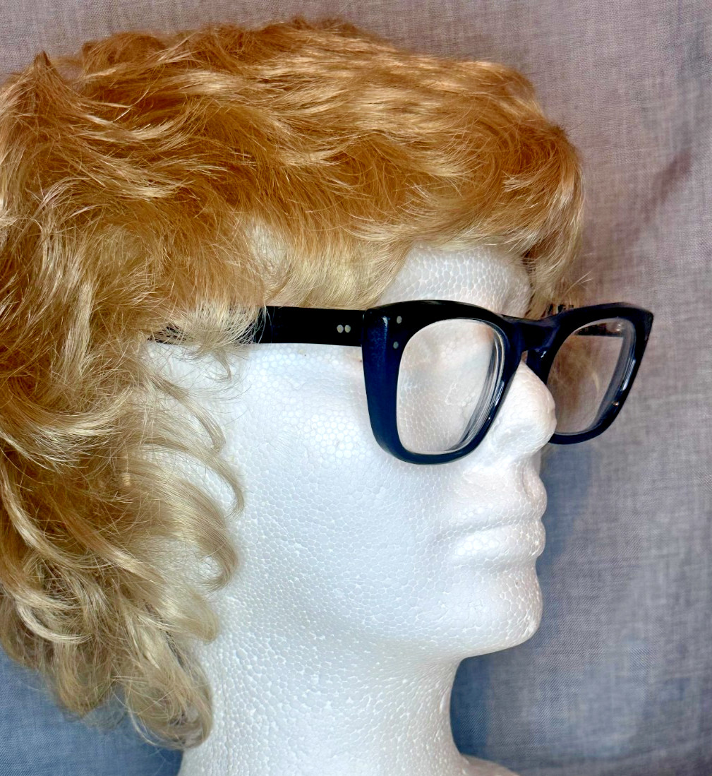1960s American Optical AO 50-24 thick rimmed black eyeglasses Gov. issued frames