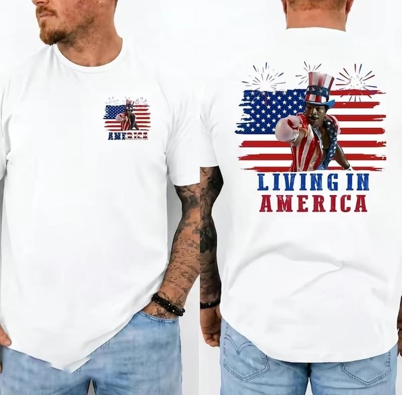 Apollo Creed Living In America, Patriotic Boxing Fourth Of July Vintage America