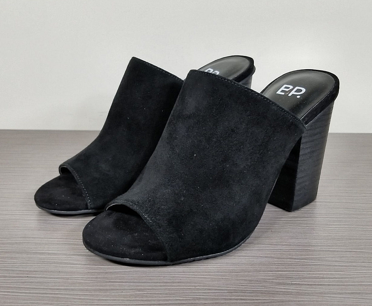 BP. Tale 2 Mule Sandal, Black Suede, Womens Various Sizes