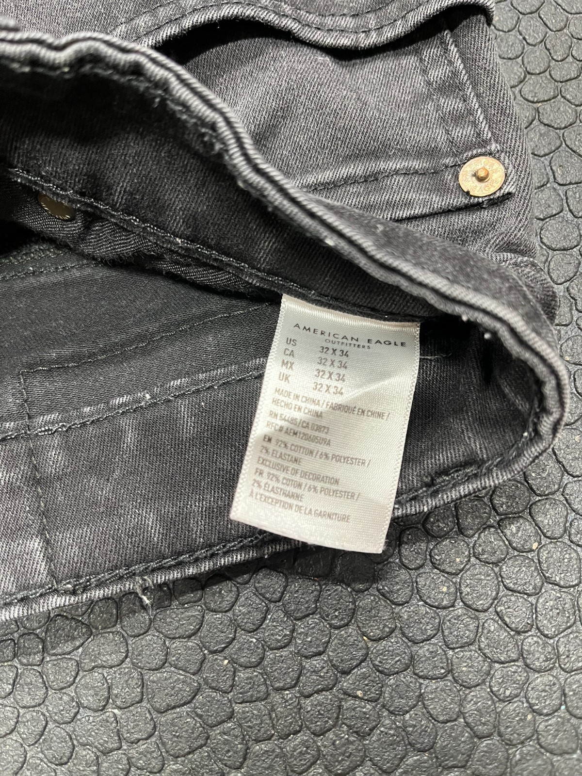 American Eagle Mens Jeans 32×34 Slim Straight Black
