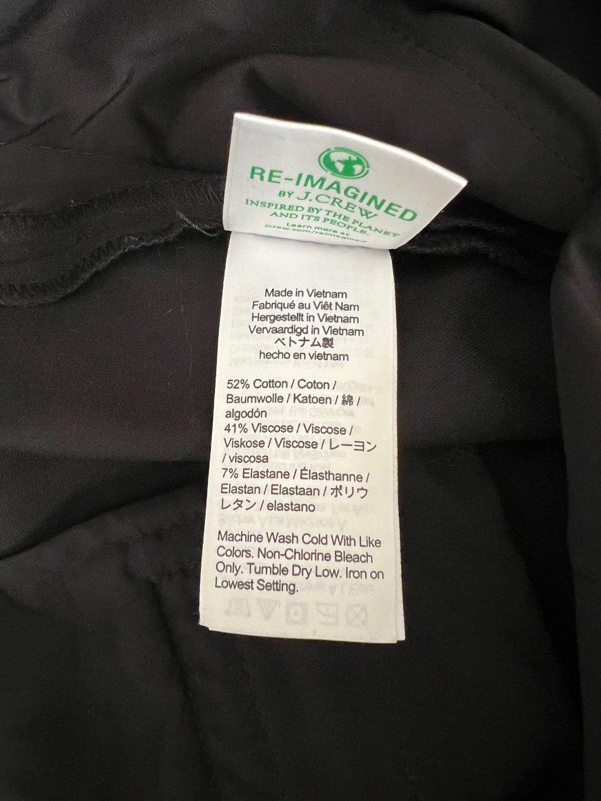 NWT J. Crew Straight-Leg Pant In Bi-Stretch Cotton Blend Black 8 Classic BF401