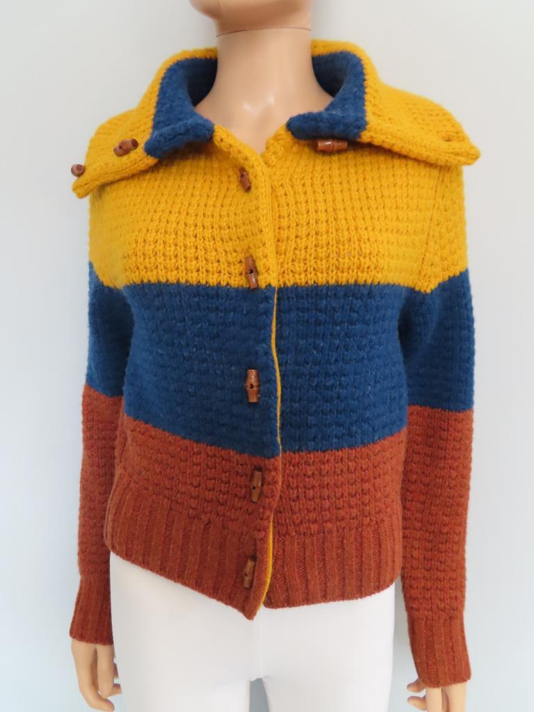 NWOT RE/DONE Mustard Multi 70s Sweater Jacket Size XS $525