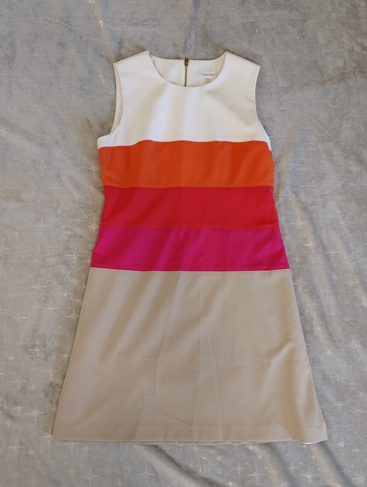 Calvin Klein Women’s Size 8 Colorblock Shift Dress Sleeveless Lined Zip Back