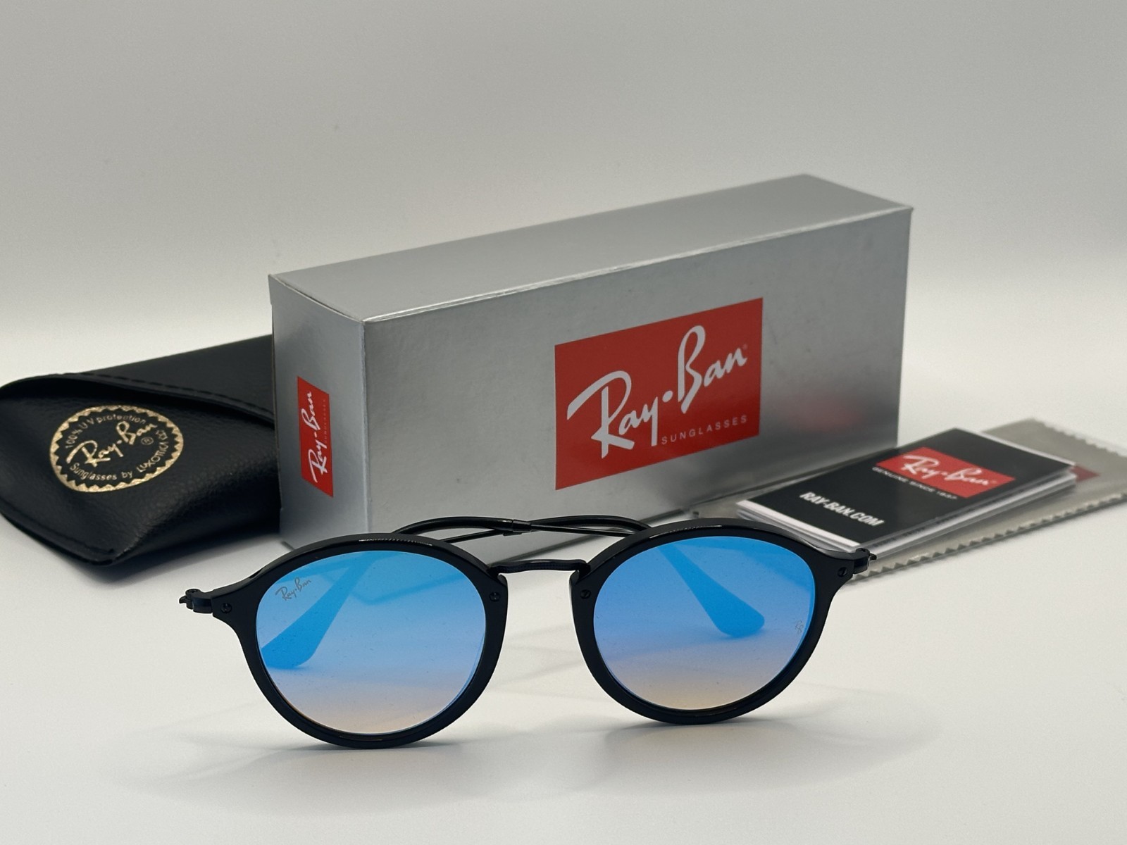 Ray-Ban Sunglasses RB2447 901/40 Round Blue Flash 49-21 145 3N