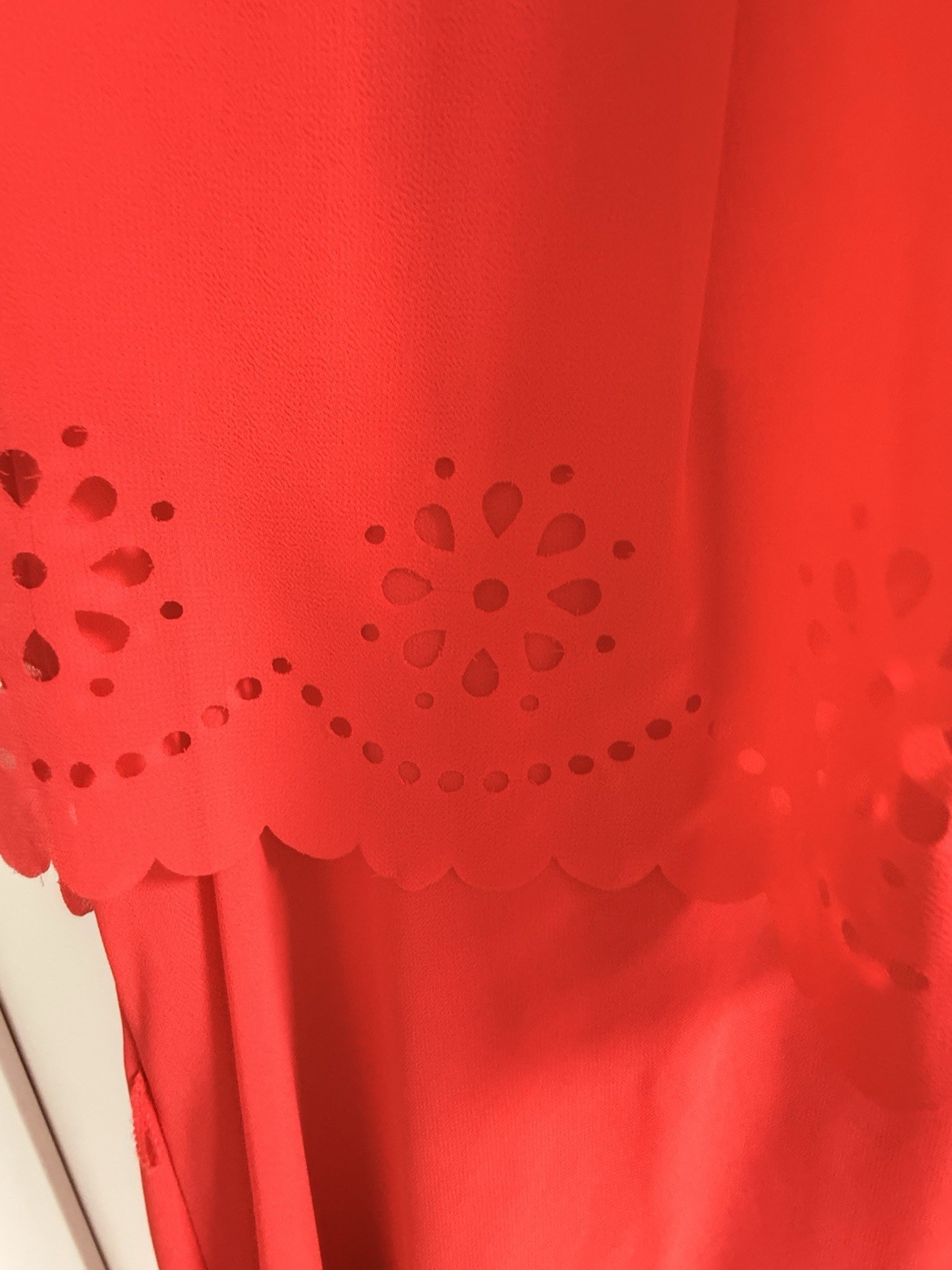 Jessica Simpson Size 4 Pink Coral Orange Tiered Layered Knee Length Preppy Dress