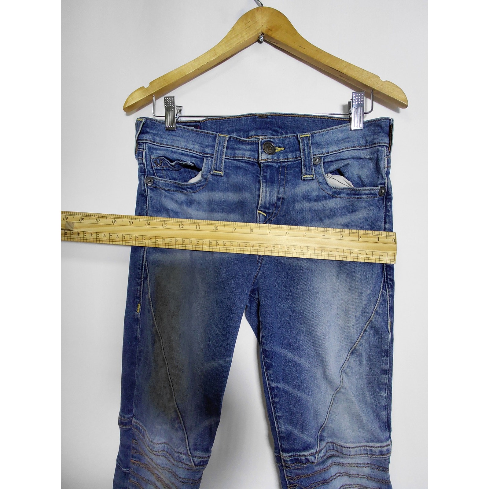 True Religion Halle Mid Rise Super Skinny Jeans Blue Mid (10-12 in) Size 29