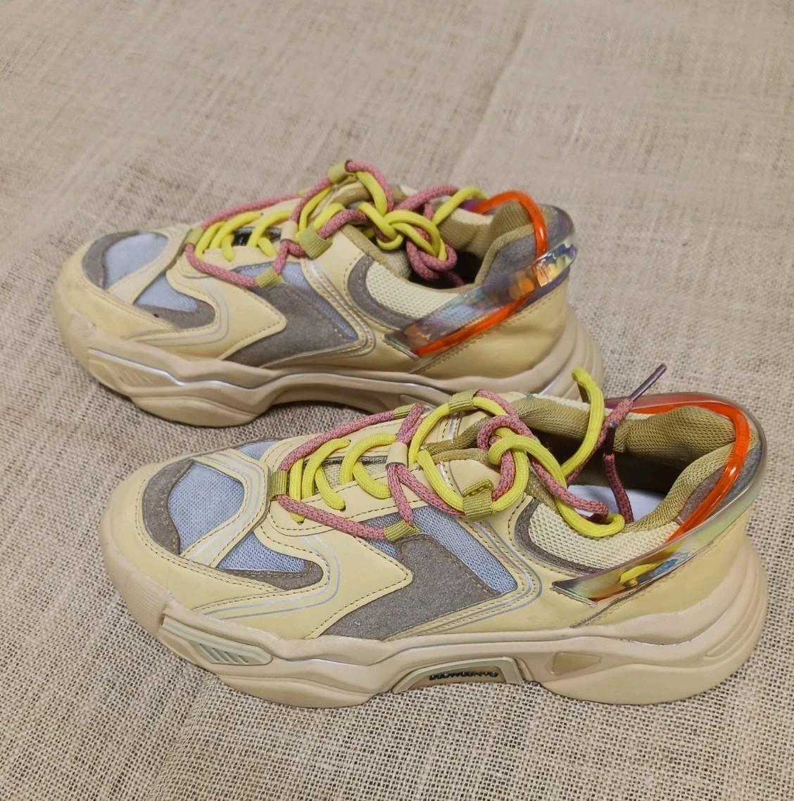 Calvin Klein Womens 205W39NYC Sneaker Raf Simons Strike Orange Yellow Size US 8