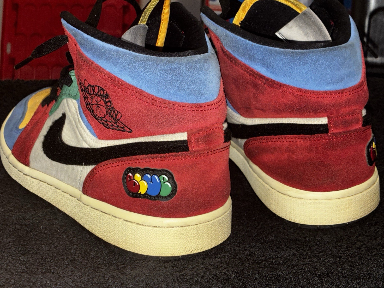 Jordan Air Jordan 1 Mid Men’s Multicolor Colorblock Mid-Top Lace-Up Sneakers