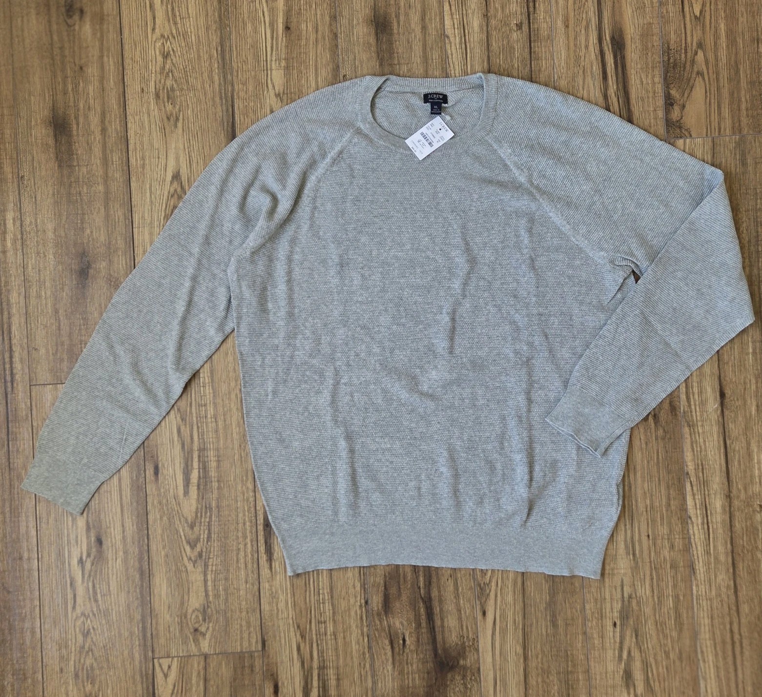 J. Crew Men’s Casual Gray Fine Knitted 100% Cotton Crewneck Sweater Size XL