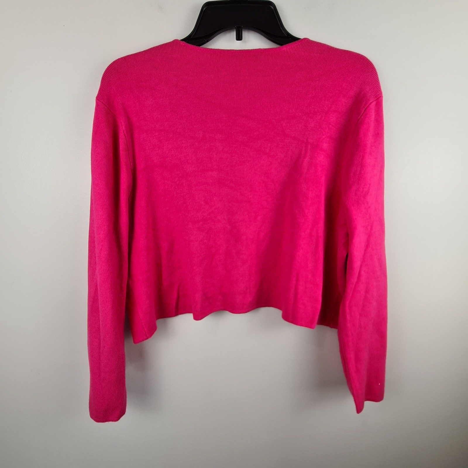 White House Black Market Pink Open Front Bolero Shrug Cardigan Large WHBM Office